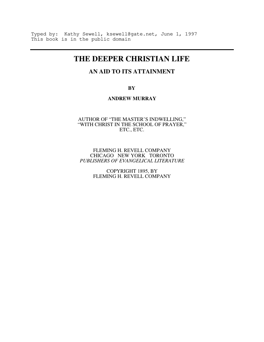 Cover of Andrew-Murray-Deeper-life