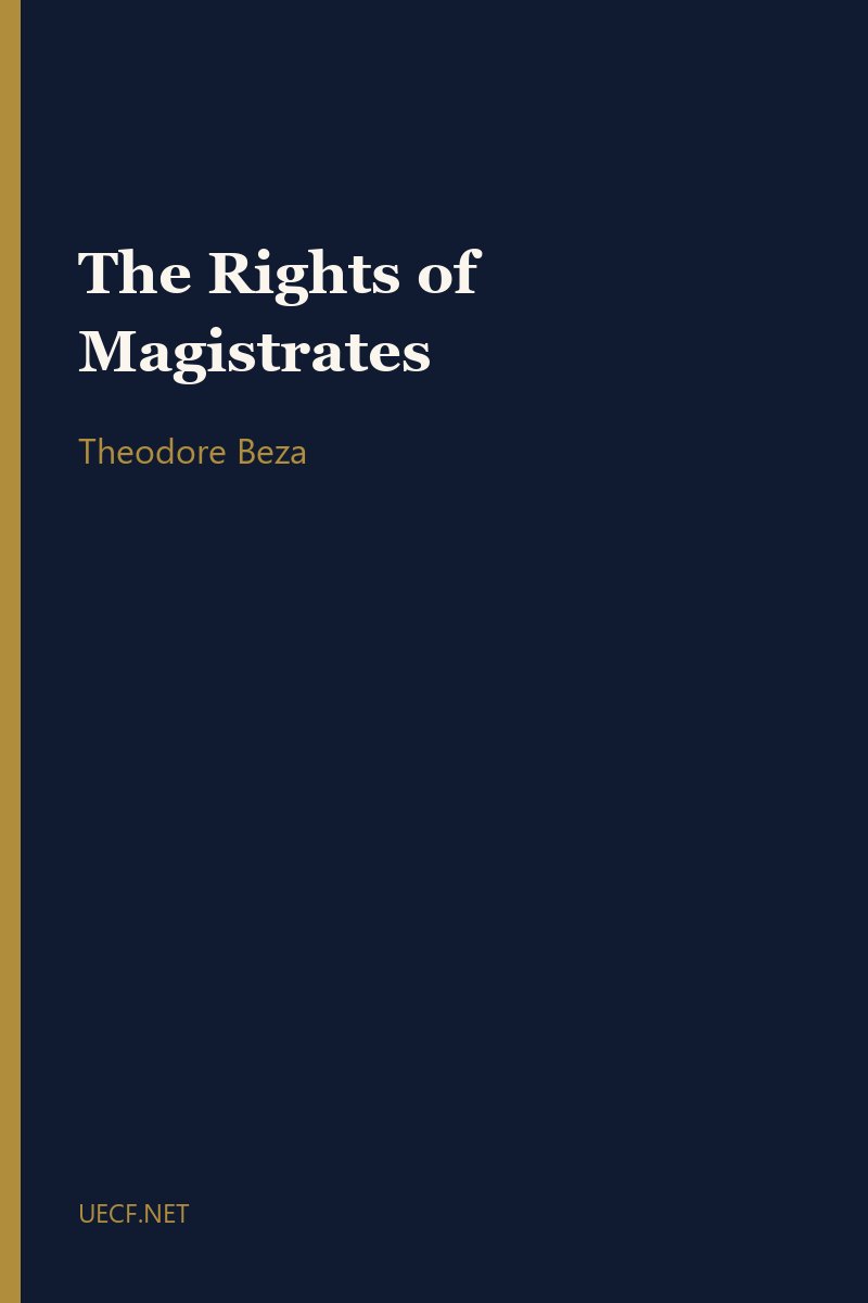 The Rights of Magistrates by Theodore Beza book cover