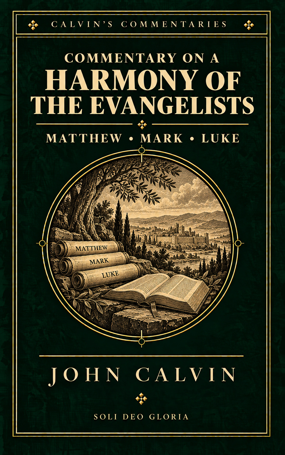 Cover of Commentary on a Harmony of the Evangelists Matthew Mark and Luke John Calvin