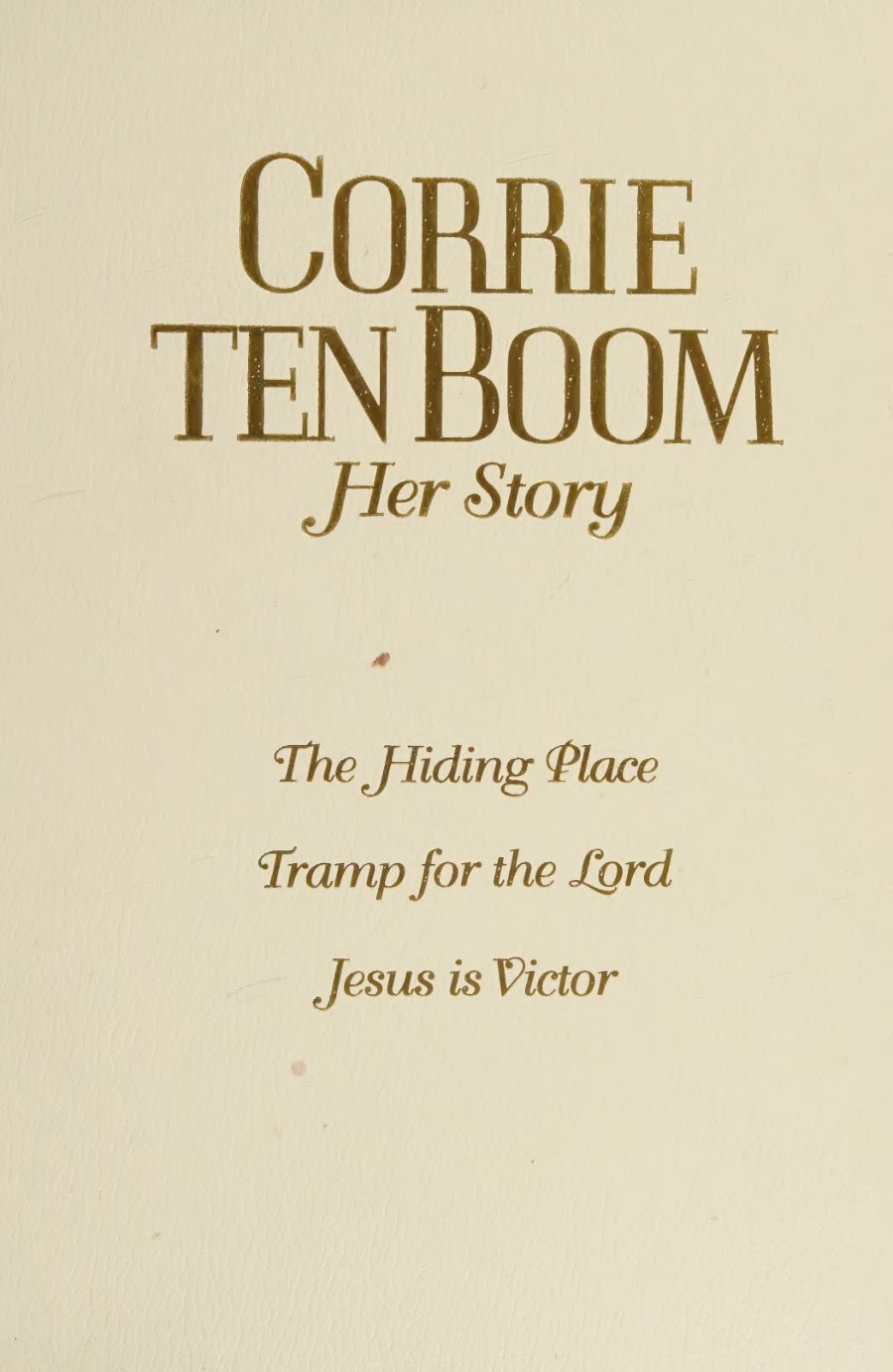 Cover of Corrie ten Boom, Her Story