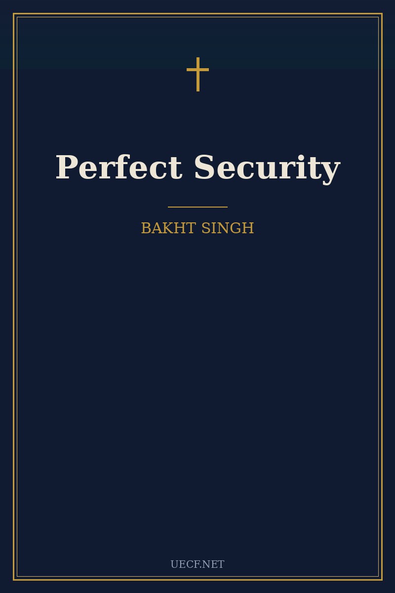 Cover of Perfect Security by Bakht Singh