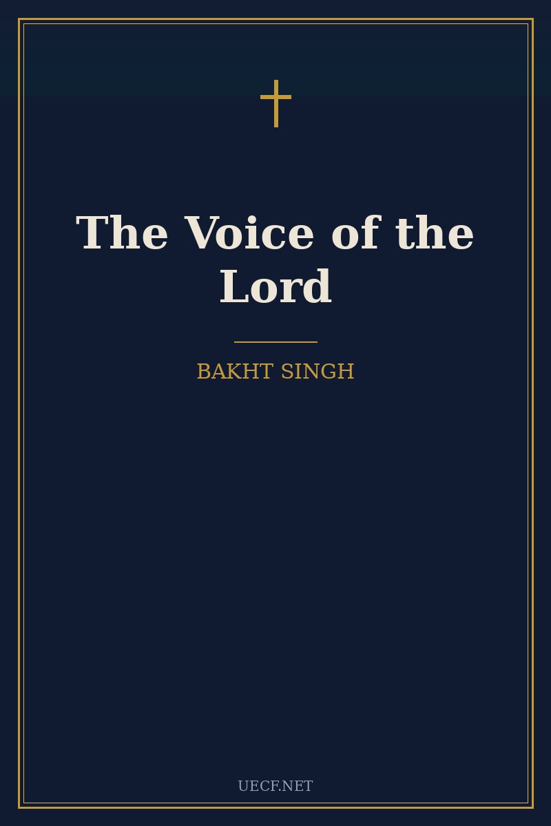 Cover of The Voice of the Lord by Bakht Singh