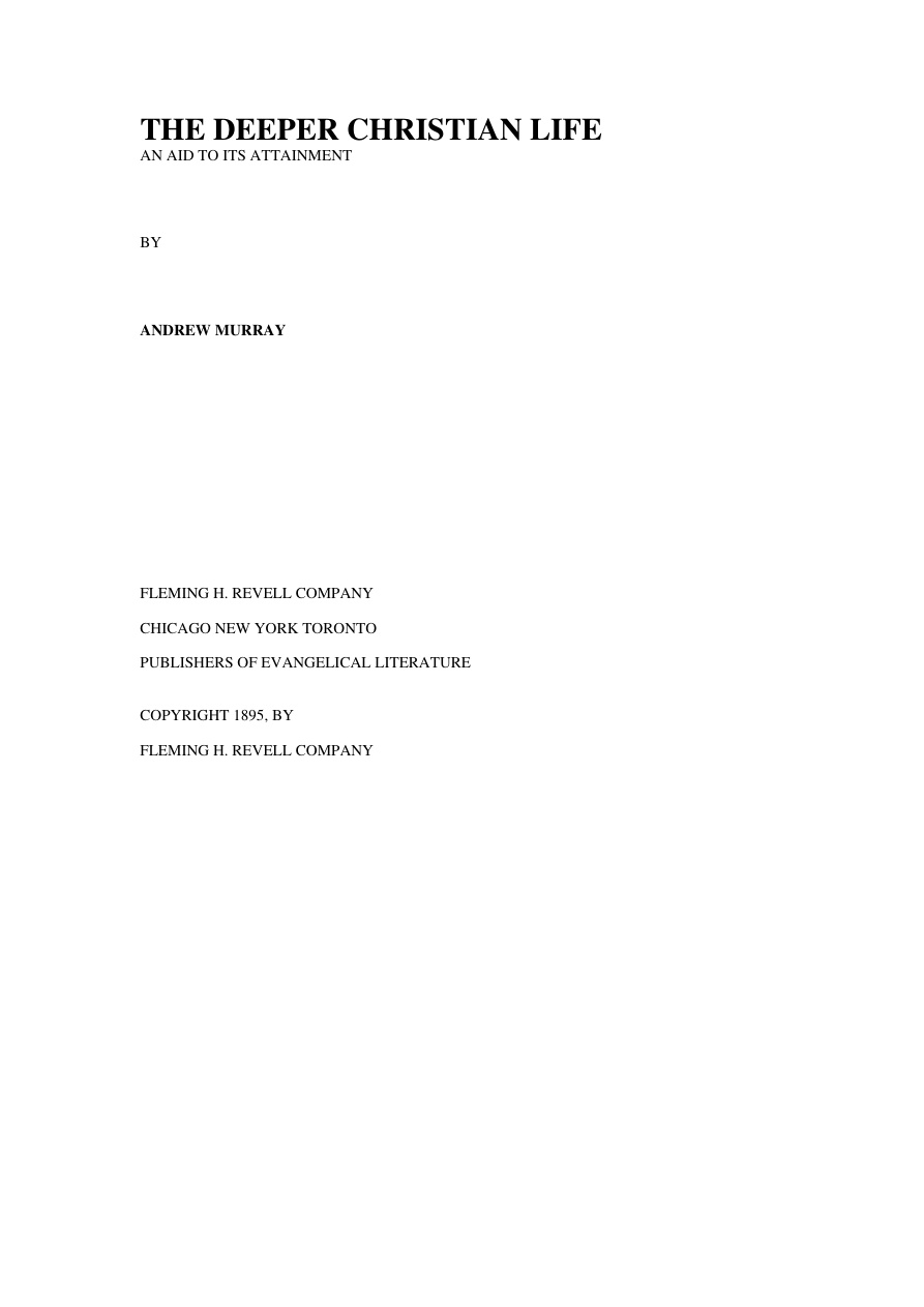 Cover of Deeper christian life
