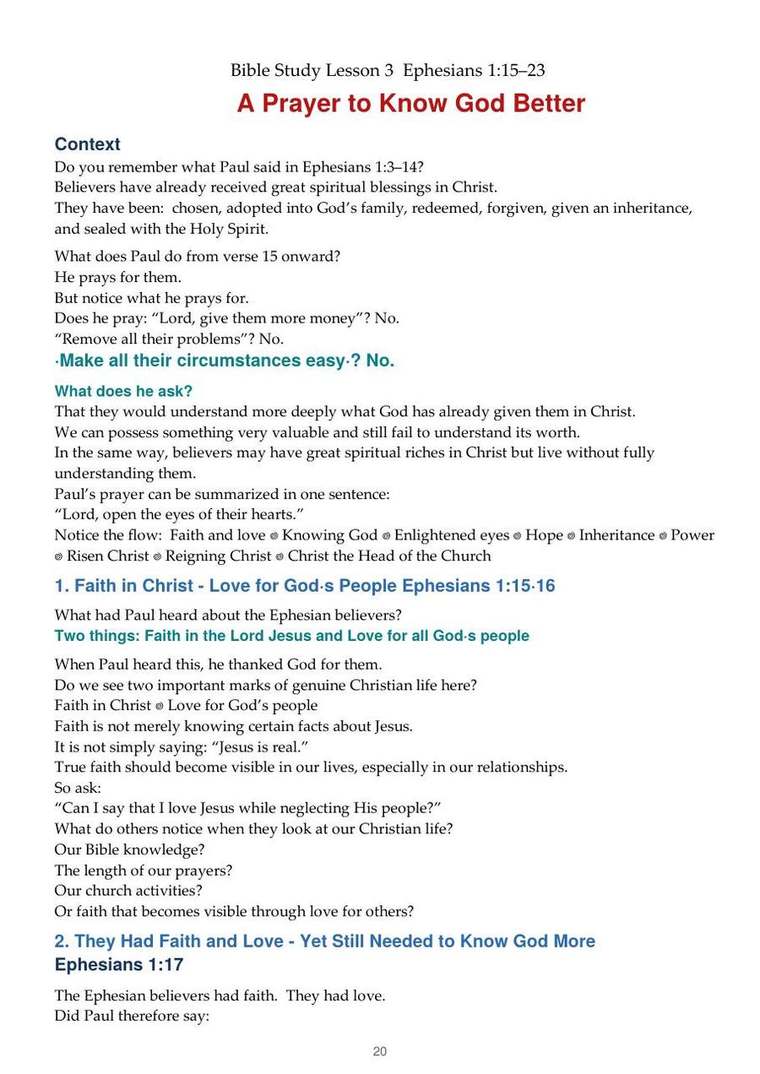 English study notes, printed page 20
