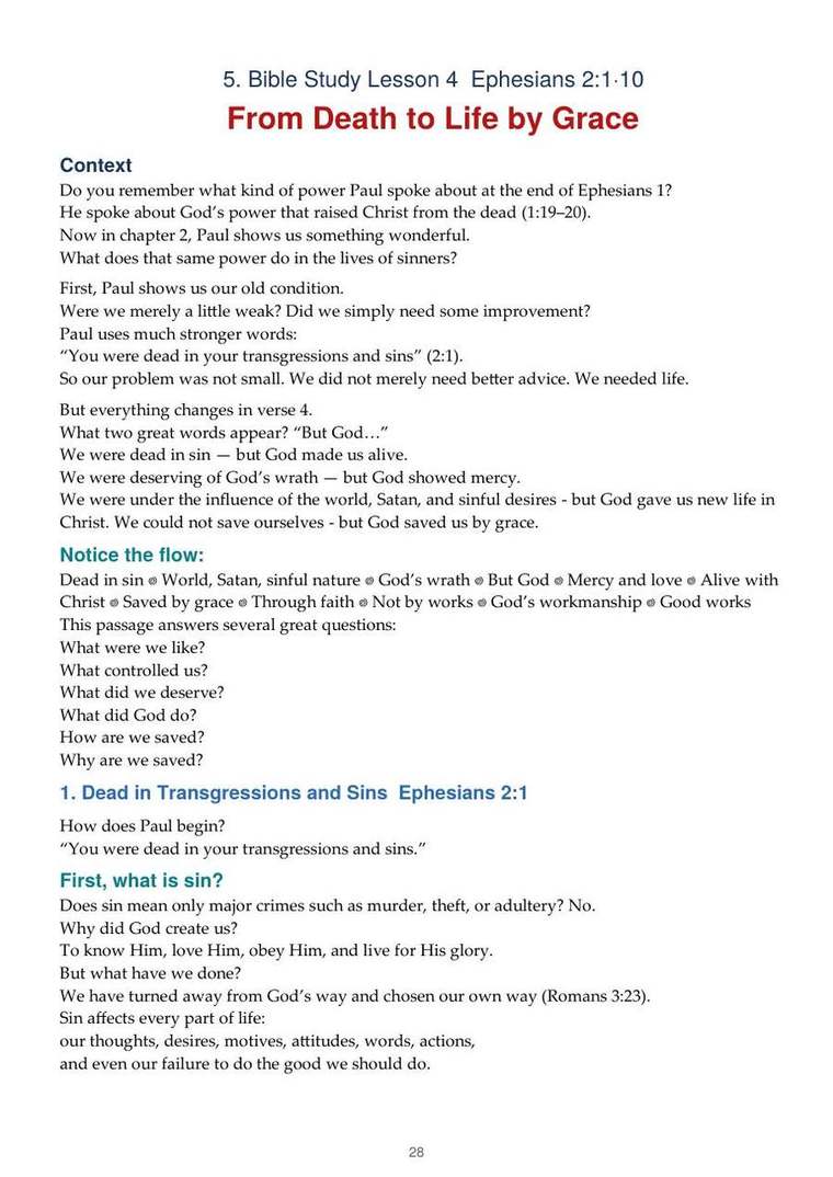 English study notes, printed page 28