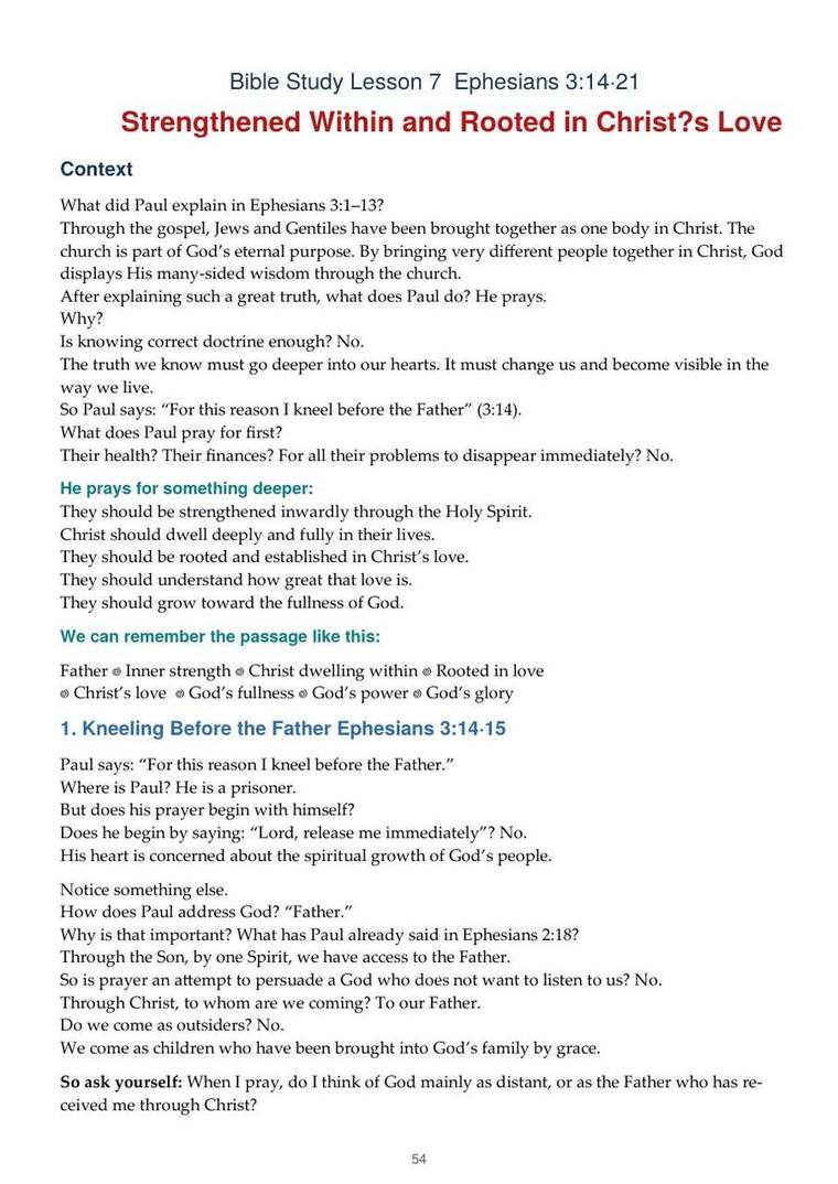 English study notes, printed page 54