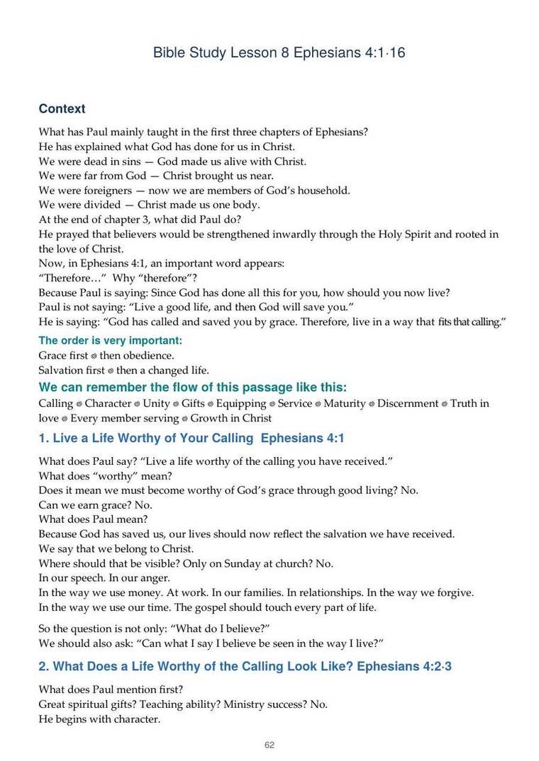English study notes, printed page 62