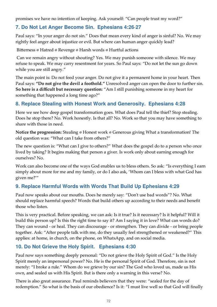 English study notes, printed page 72