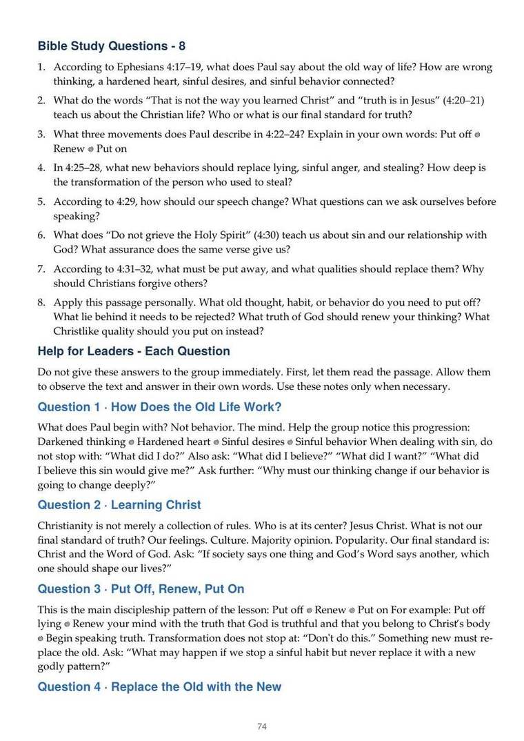 English study notes, printed page 74