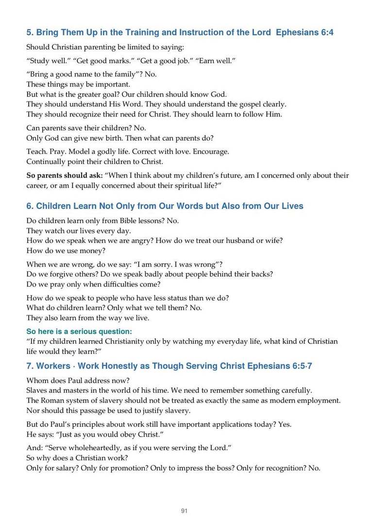 English study notes, printed page 91