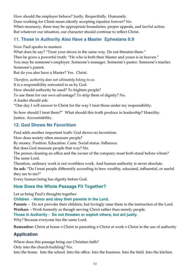 English study notes, printed page 93