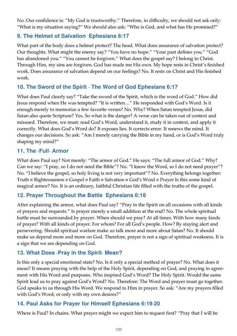English study notes, printed page 100