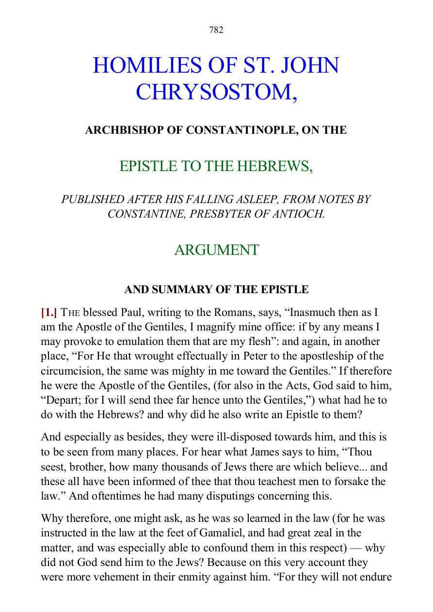 Cover of Hebrews-Saint-John-Chrysostom