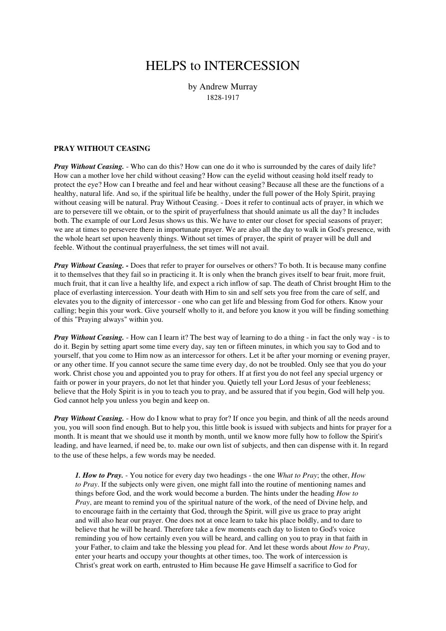 Cover of Helps to intercession
