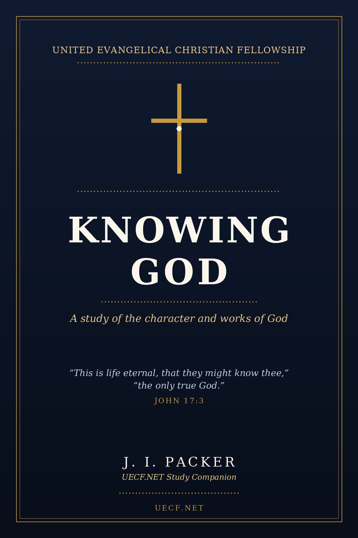 Cover art for the UECF.NET Knowing God study companion