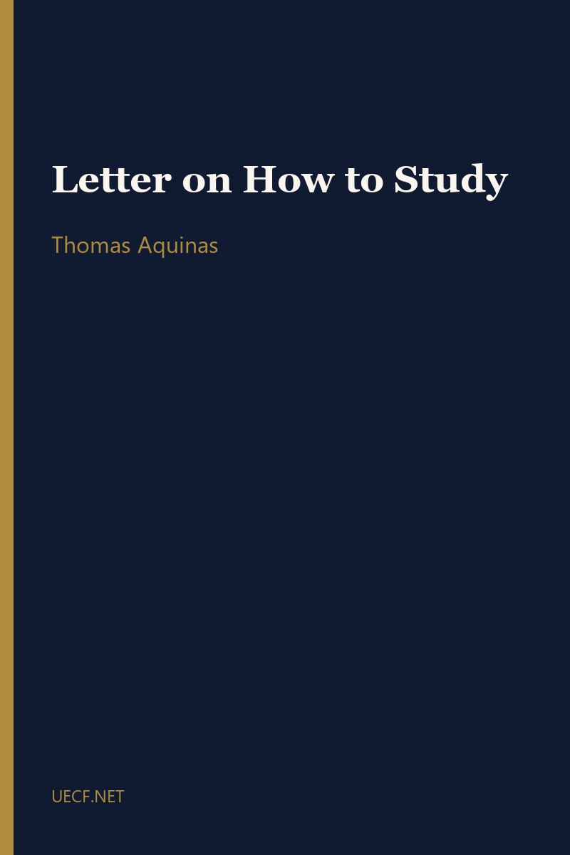 Letter on How to Study by Thomas Aquinas book cover