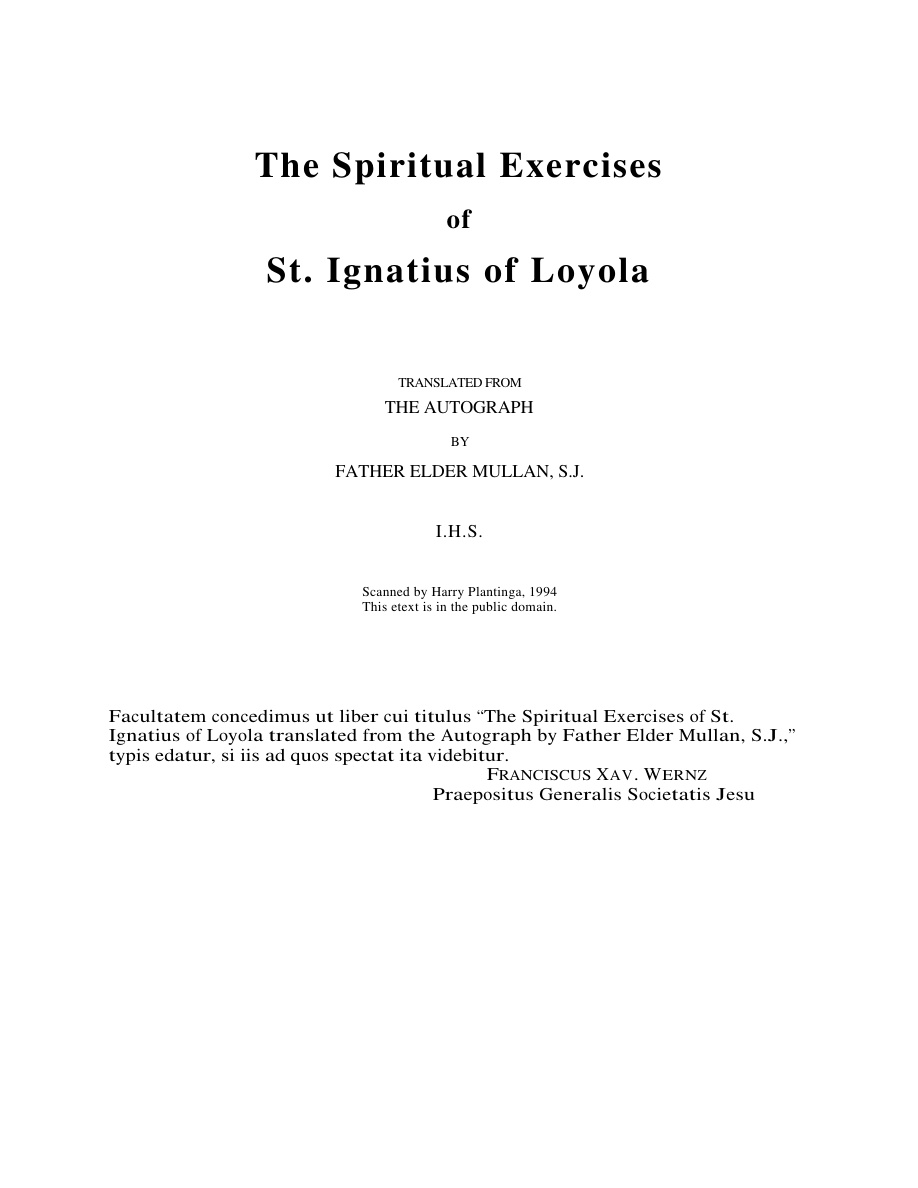 Cover of Loyola spiritual exercises