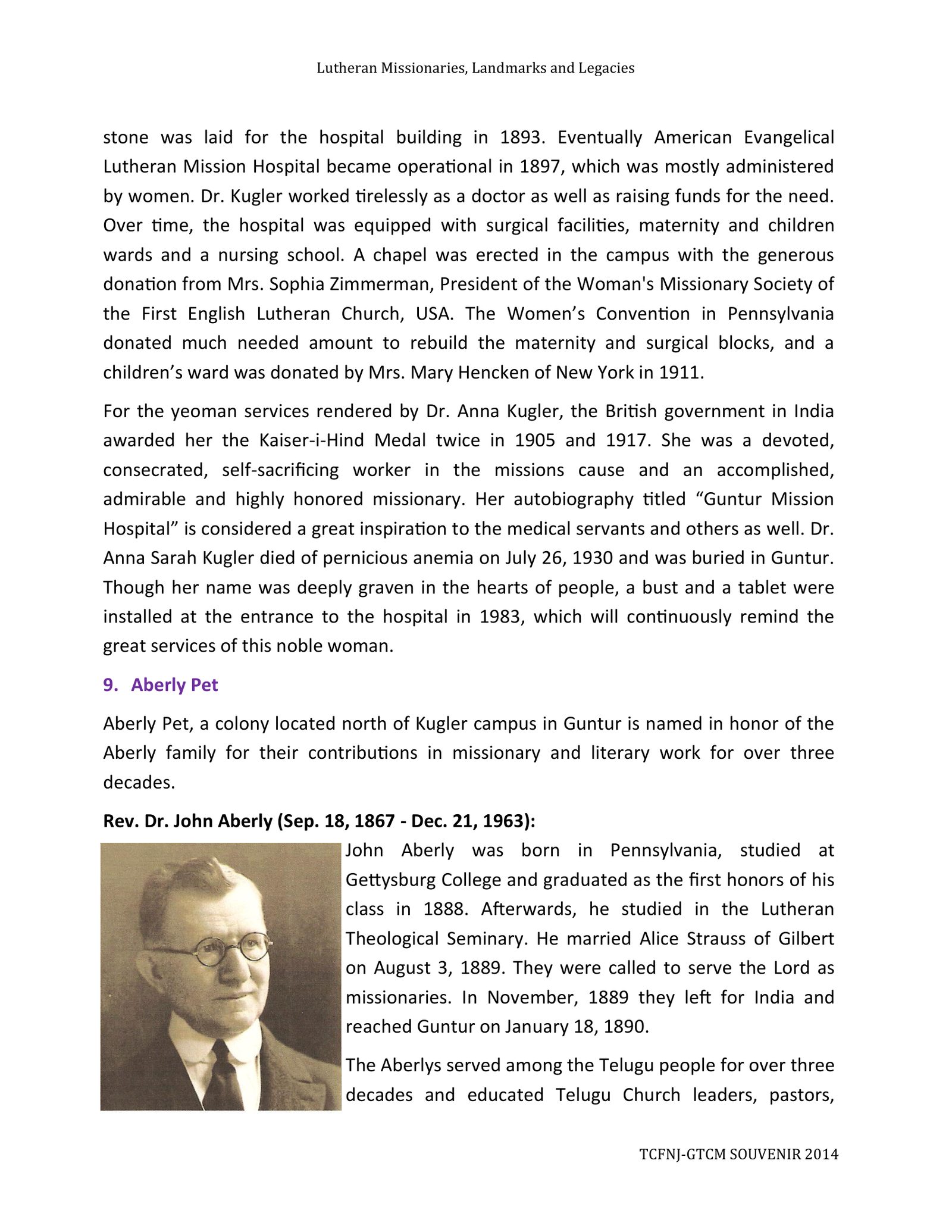 Page 14 of Lutheran Missionaries, Landmarks and Legacies (5. Kugler Hospital)