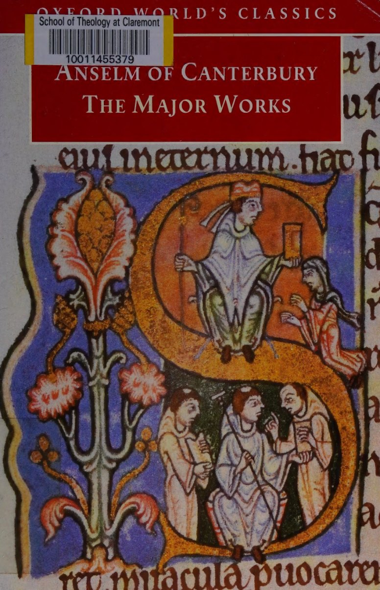 The Major Works by Anselm of Canterbury book cover