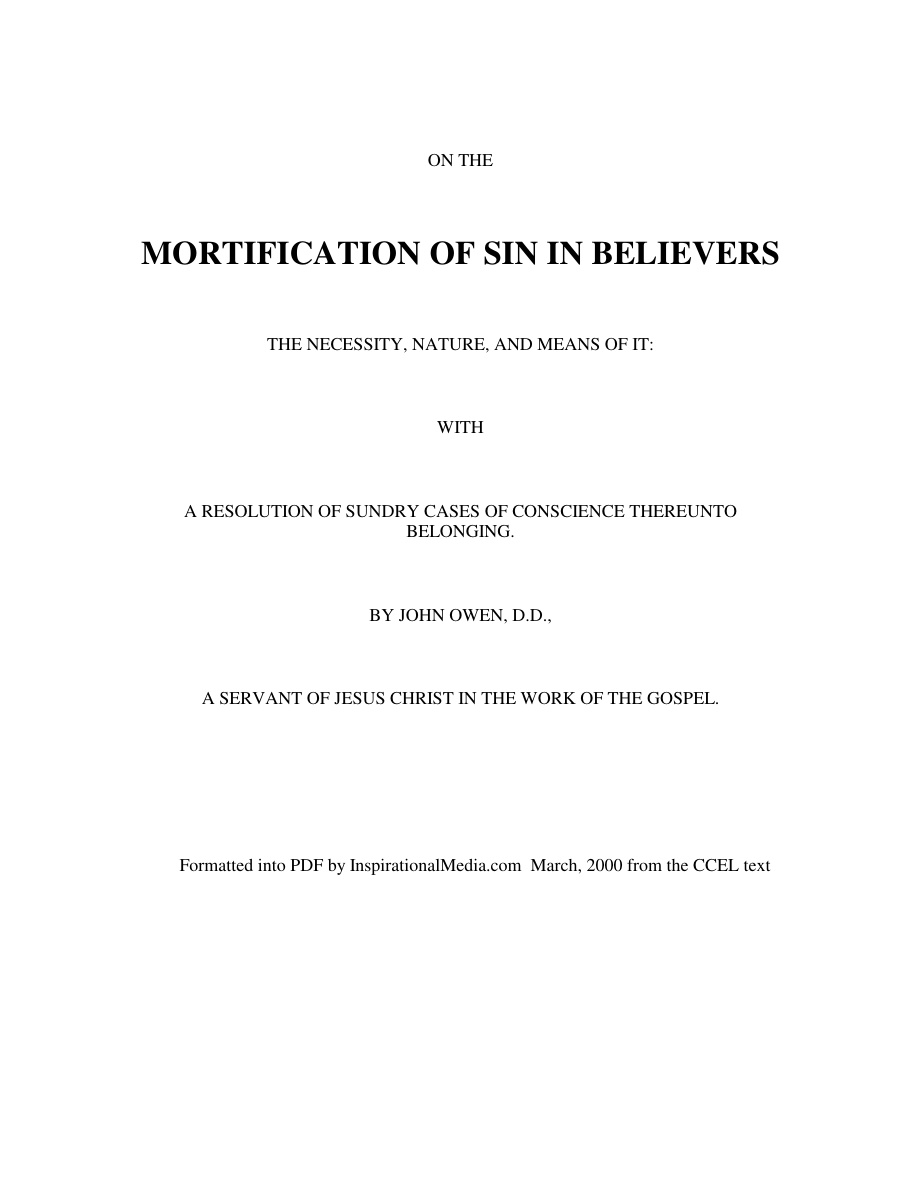 Cover of Owen mortification