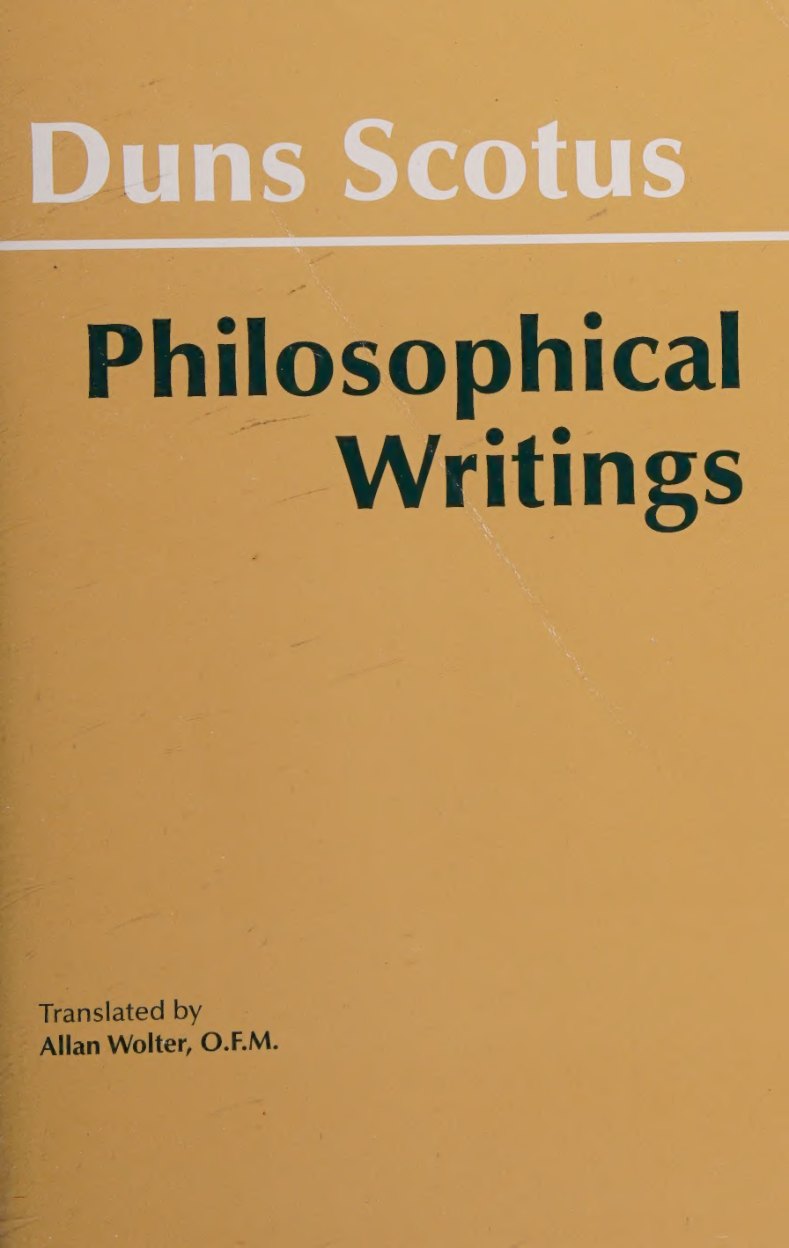 Philosophical writings : a selection by John Duns Scotus book cover