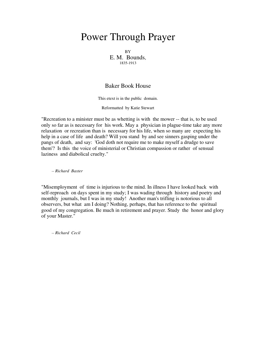 Cover of Power-Through-Prayer-by-EM-Bounds