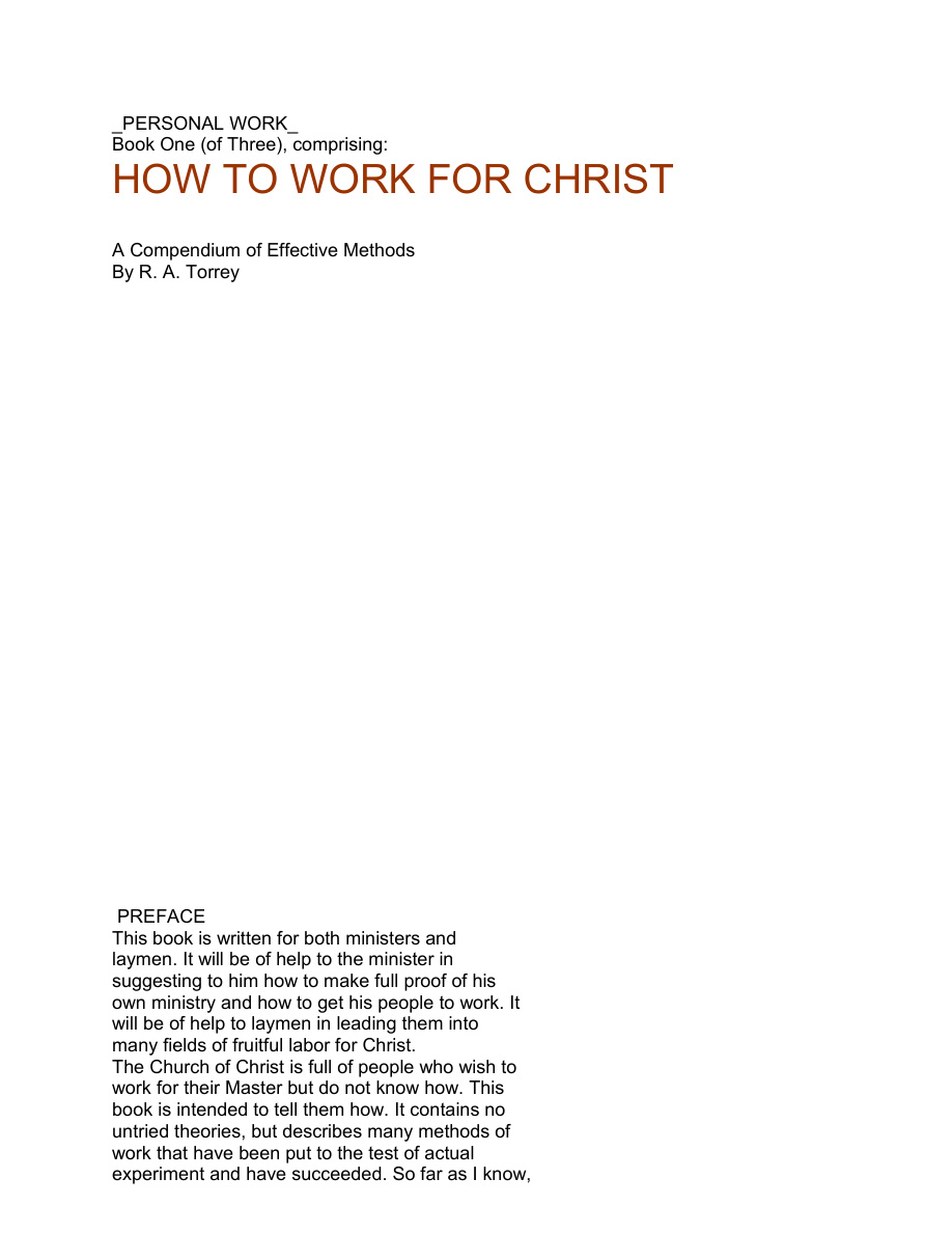 Cover of RA-Torrey-How-to-Work-for-Christ-Volume-1-Personal-Work