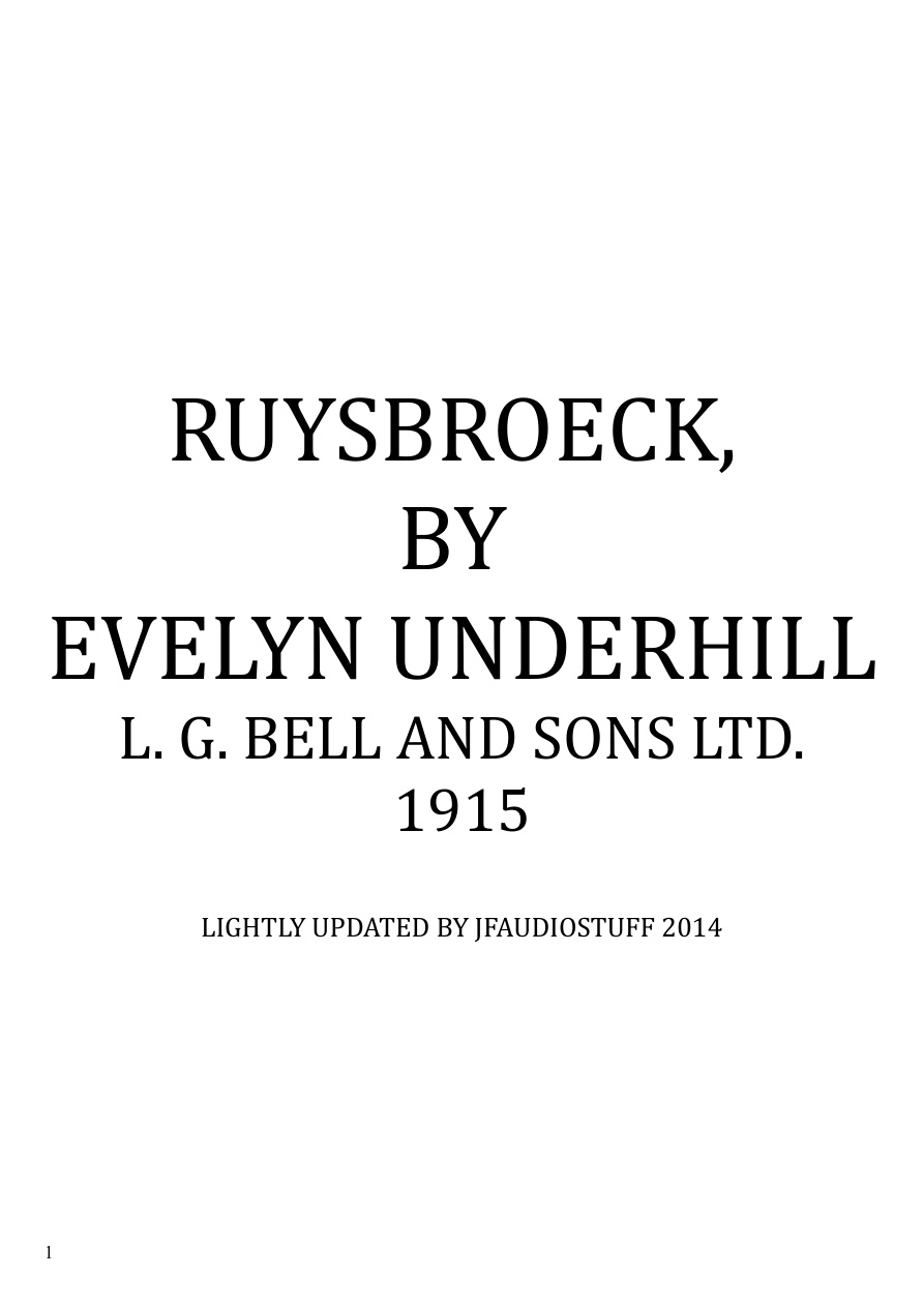 Cover of Ruysbroeck