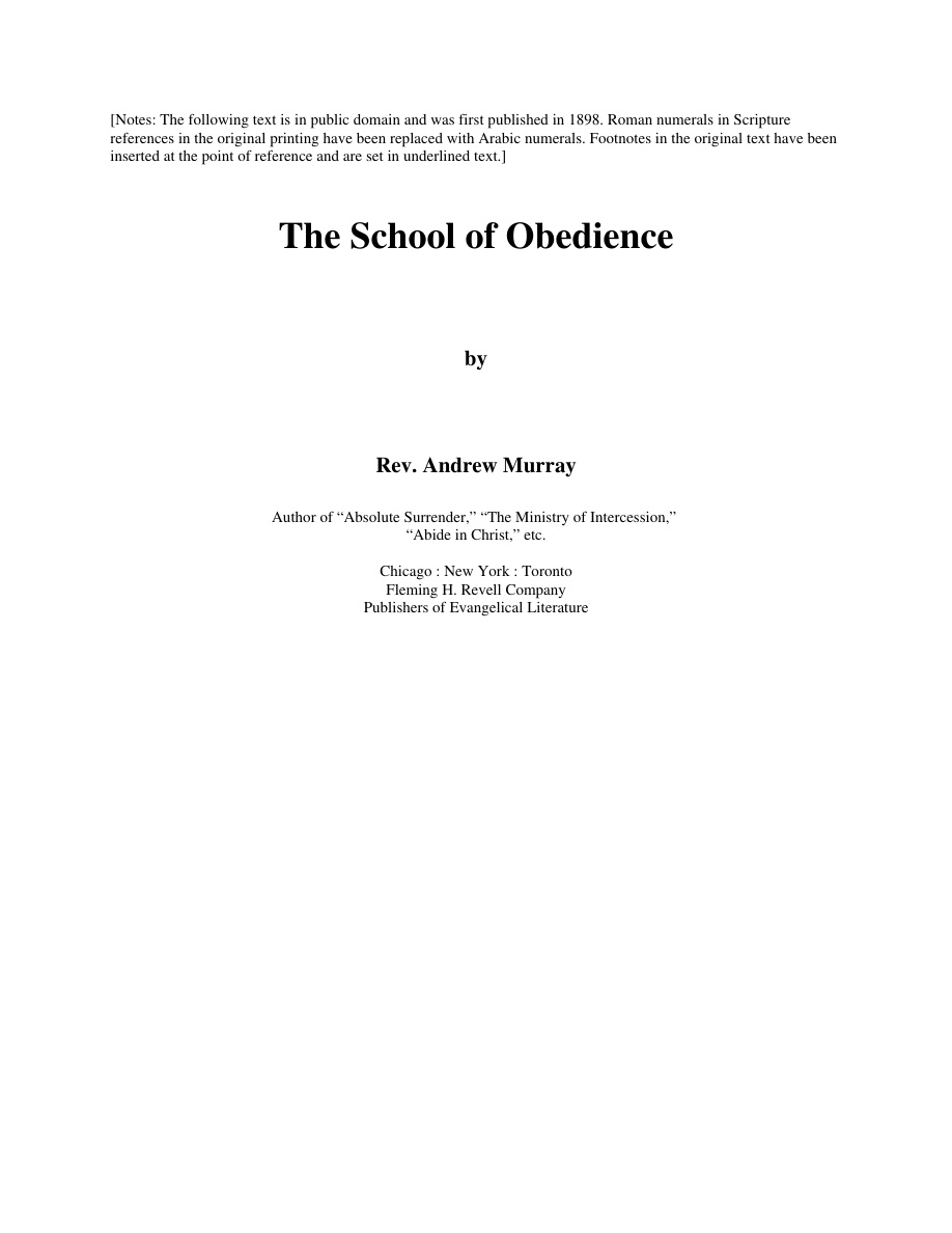 Cover of School of obedience