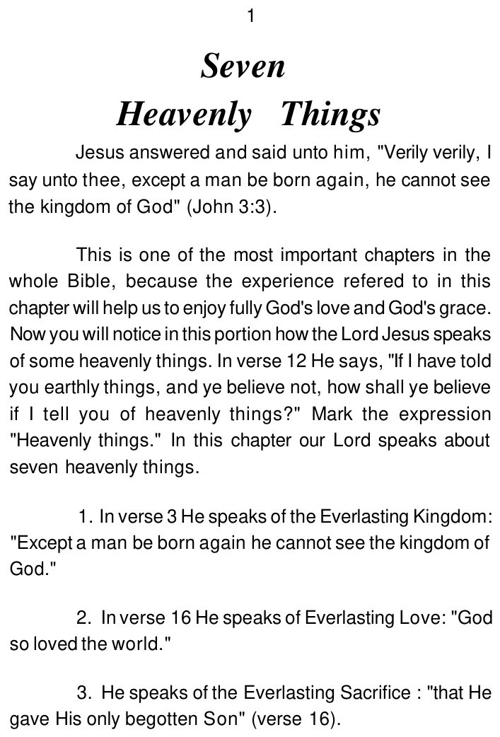 Seven Heavenly Things by Bakht Singh