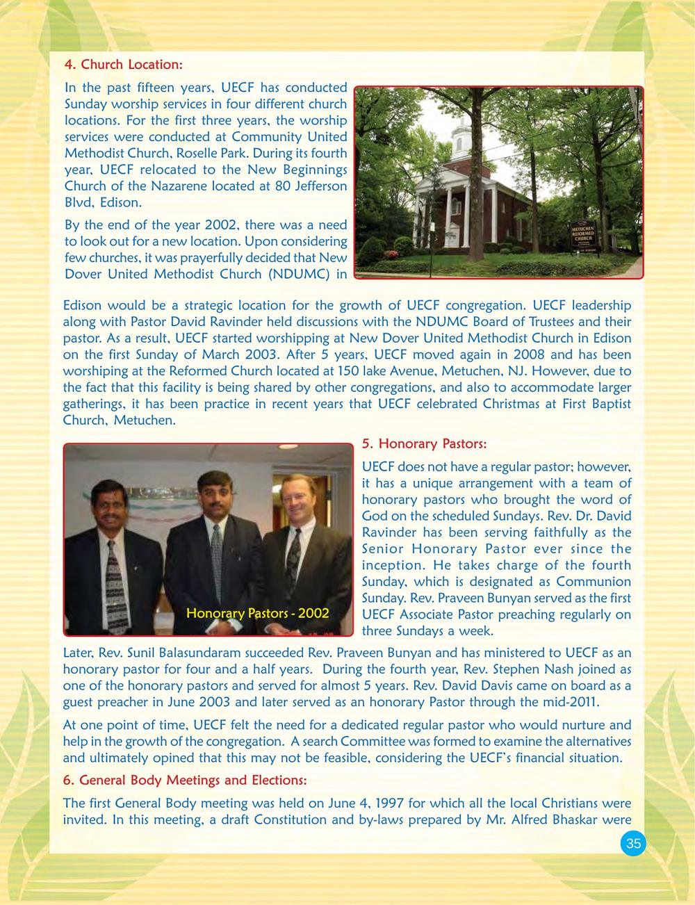 Original page 35 of the UECF 15th Anniversary Souvenir