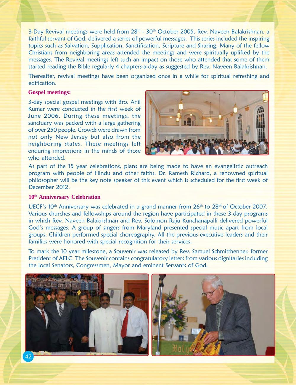 Original page 42 of the UECF 15th Anniversary Souvenir