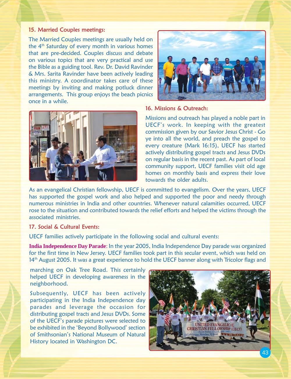 Original page 43 of the UECF 15th Anniversary Souvenir