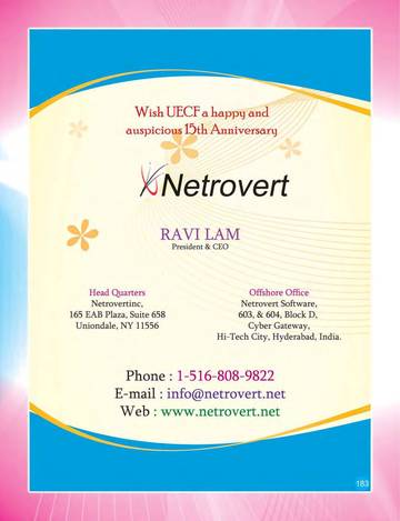 Sponsor greeting on page 183 of the UECF 15th Anniversary Souvenir