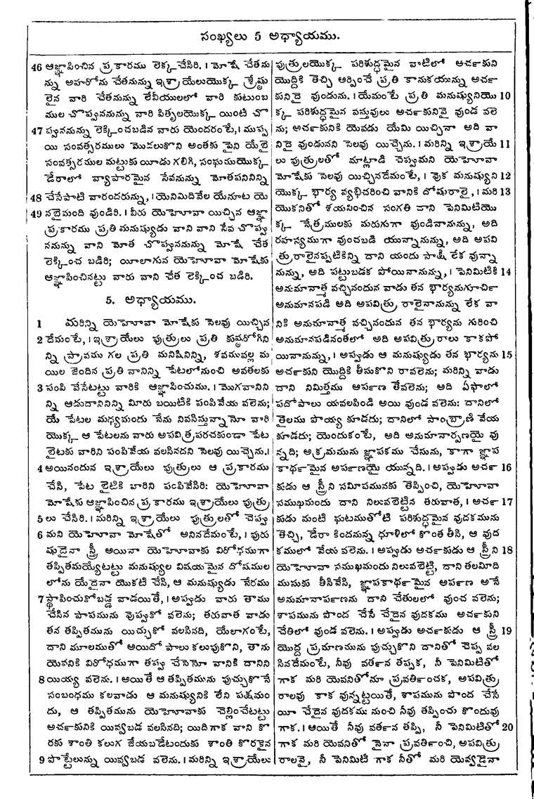 Page 160 of the 1881 Telugu Bible - Numbers