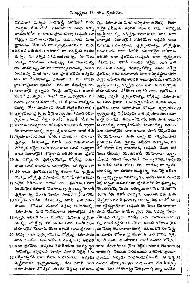 Page 168 of the 1881 Telugu Bible - Numbers
