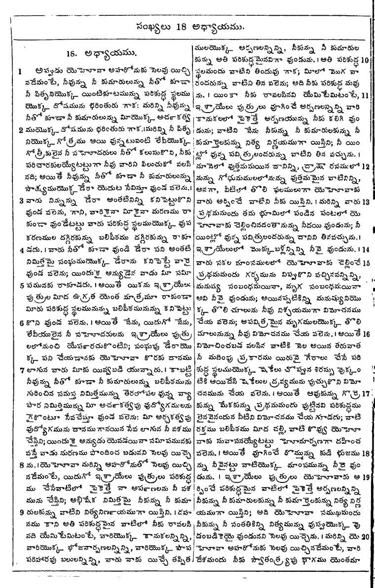 Page 178 of the 1881 Telugu Bible - Numbers