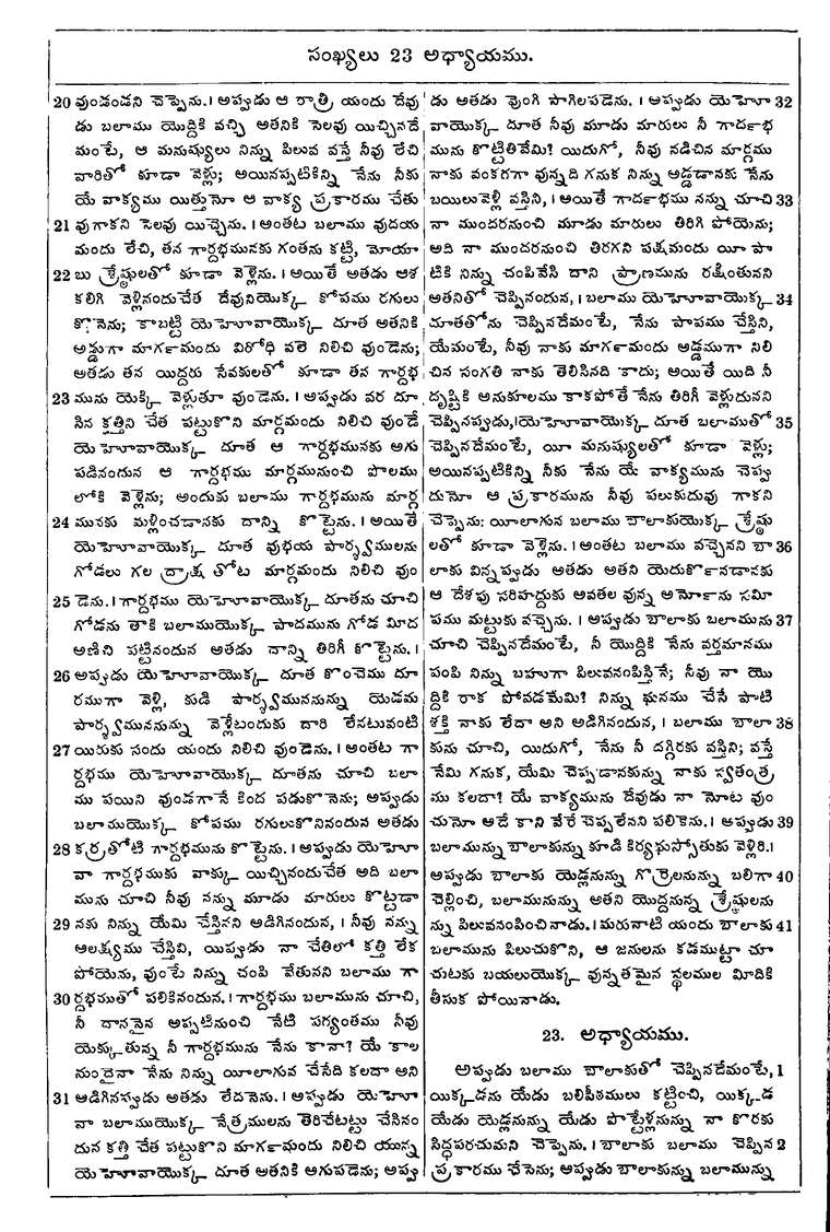 Page 184 of the 1881 Telugu Bible - Numbers