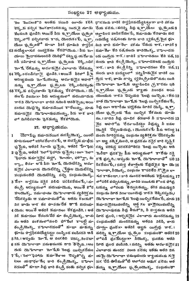 Page 190 of the 1881 Telugu Bible - Numbers