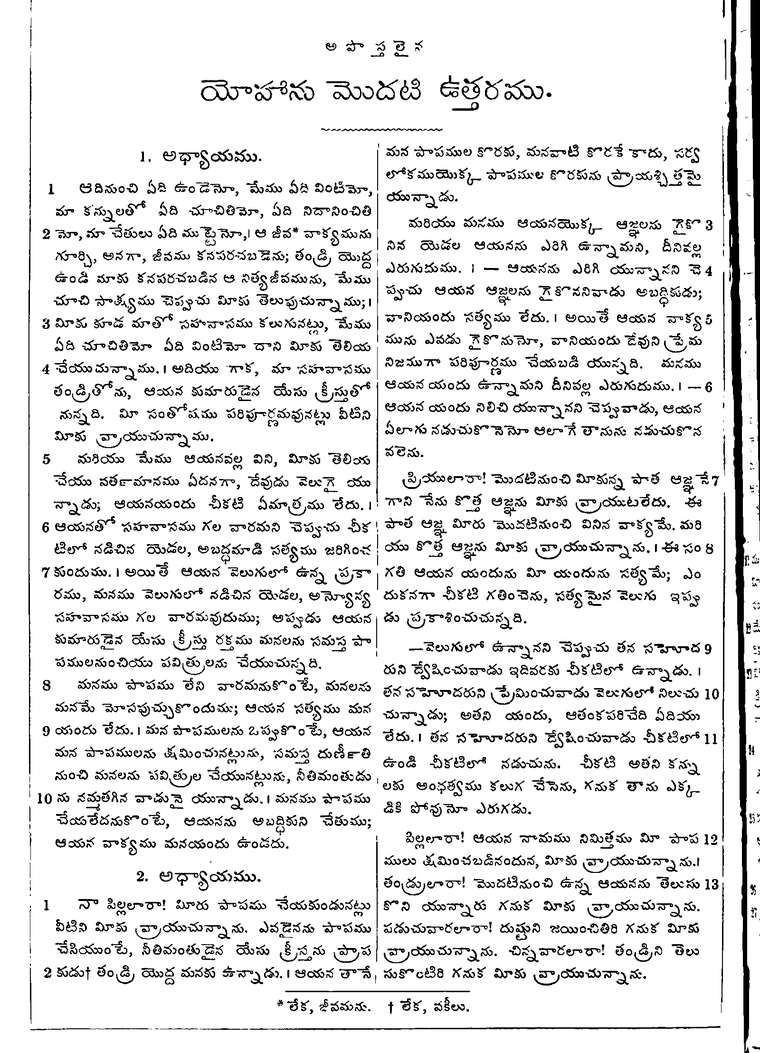 Page 1300 of the 1881 Telugu Bible - 1 John