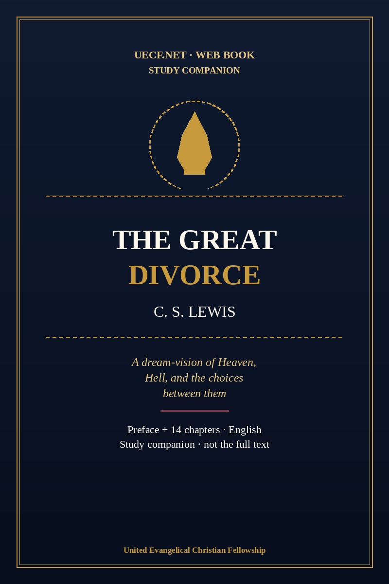 Cover of the UECF.NET study companion to The Great Divorce by C. S. Lewis