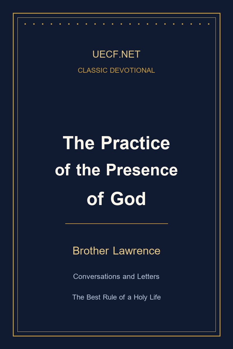 Original UECF.NET cover for The Practice of the Presence of God by Brother Lawrence