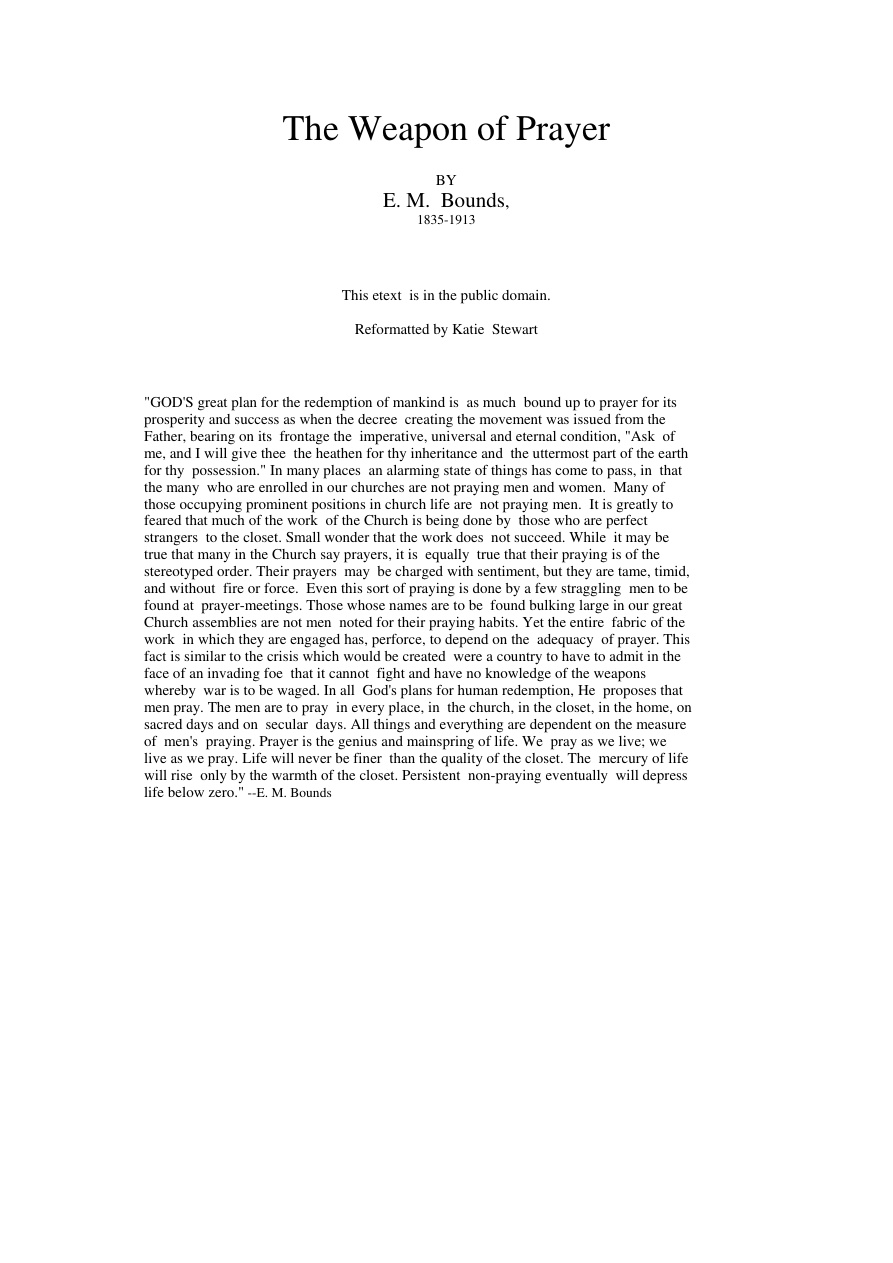 Cover of The-Weapon-of-Prayer-by-EM-Bounds