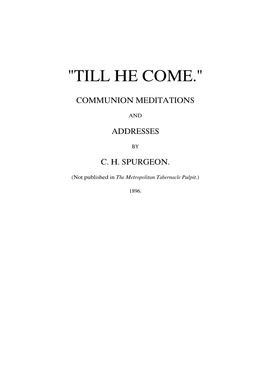 Cover of Till he come