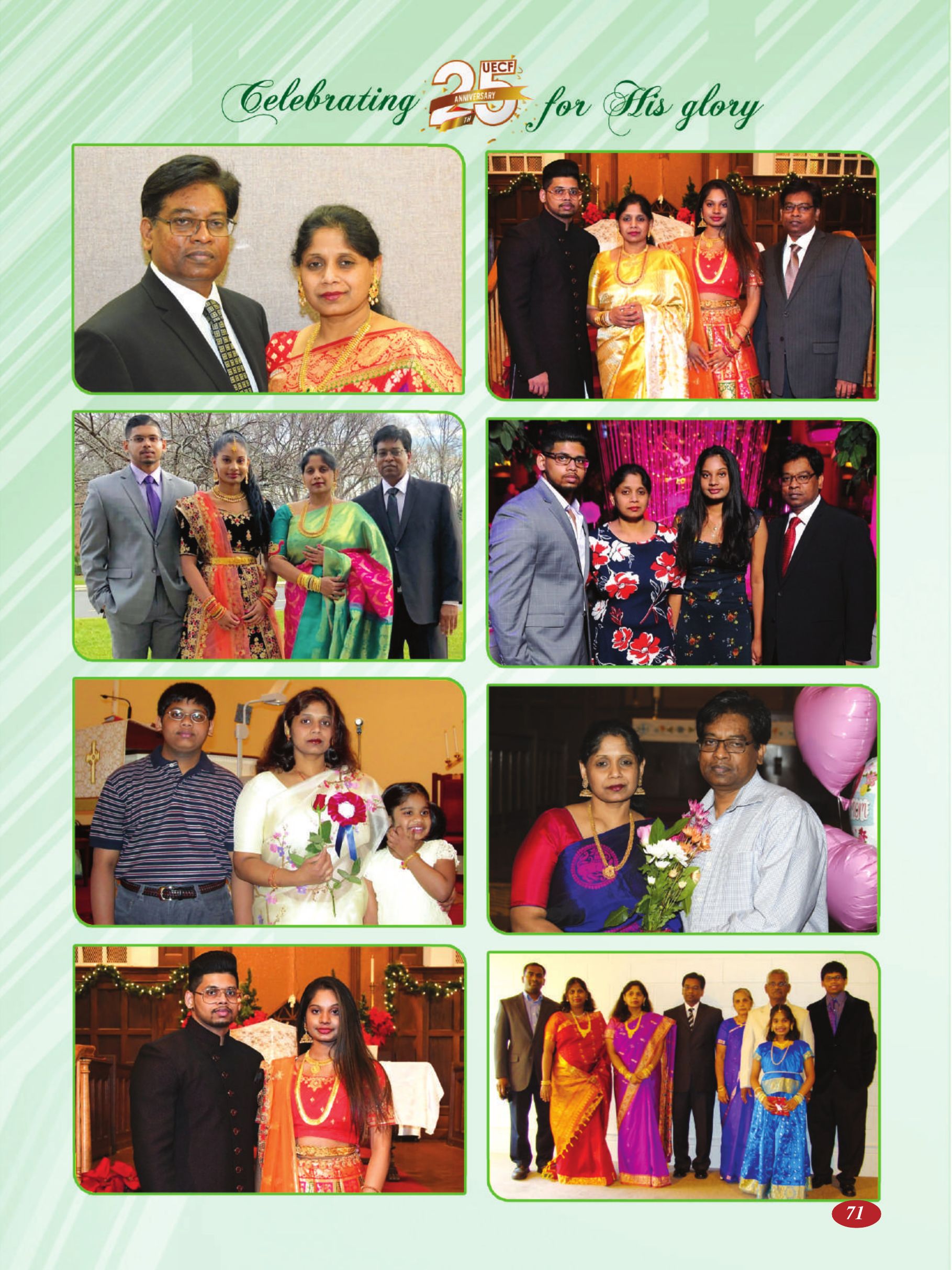 Page 71 of the UECF Silver Jubilee Souvenir