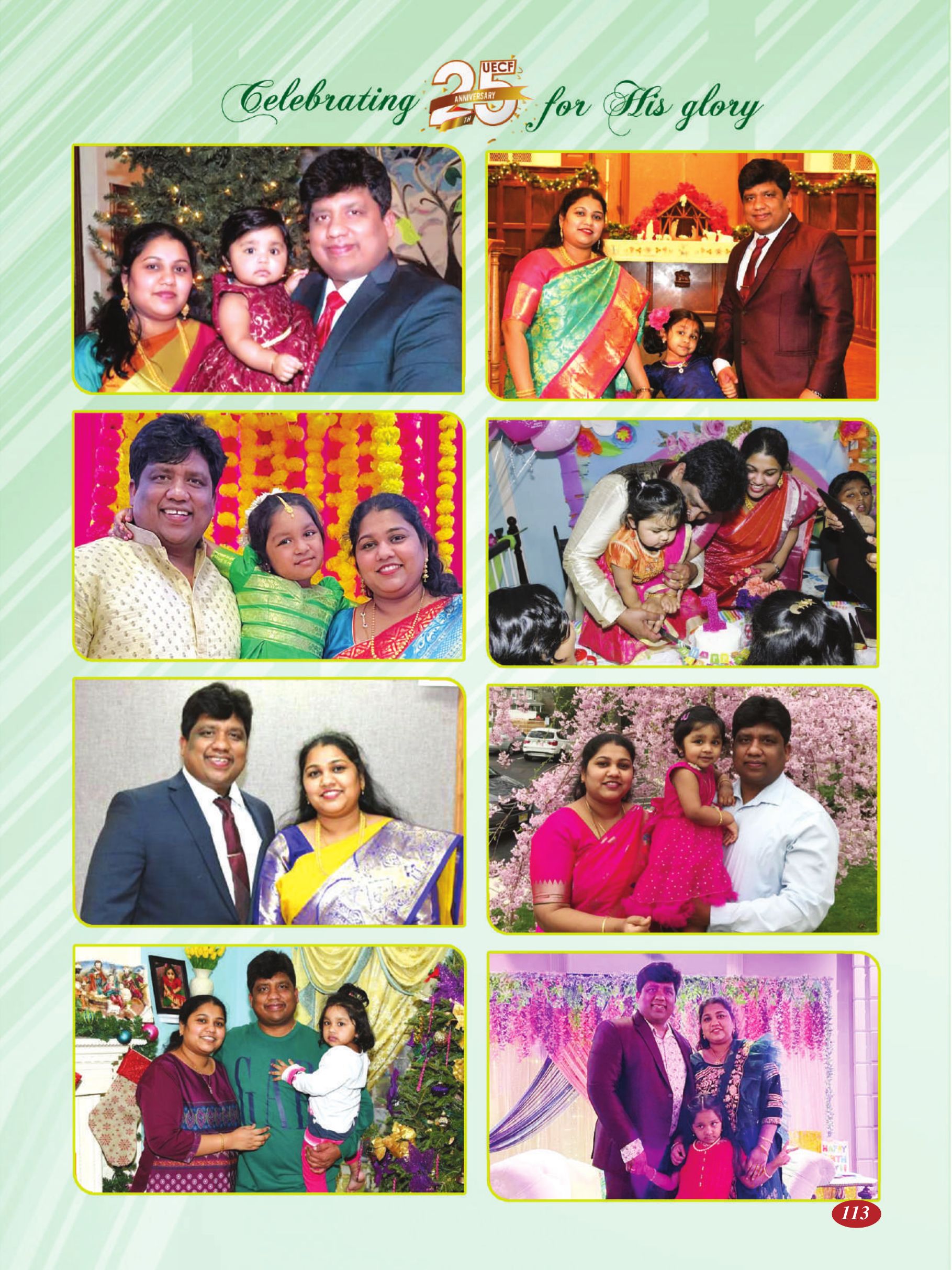 Page 113 of the UECF Silver Jubilee Souvenir