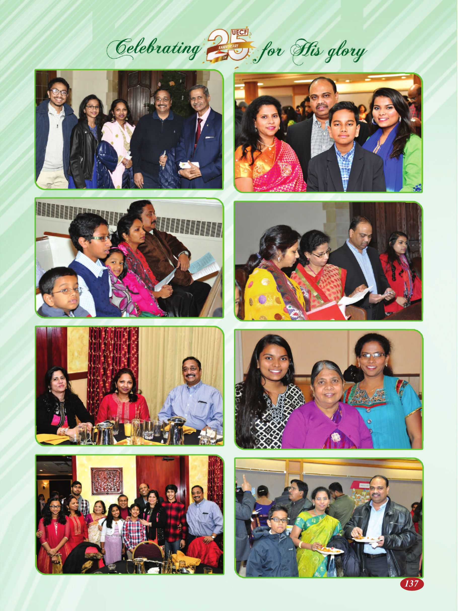 Page 137 of the UECF Silver Jubilee Souvenir