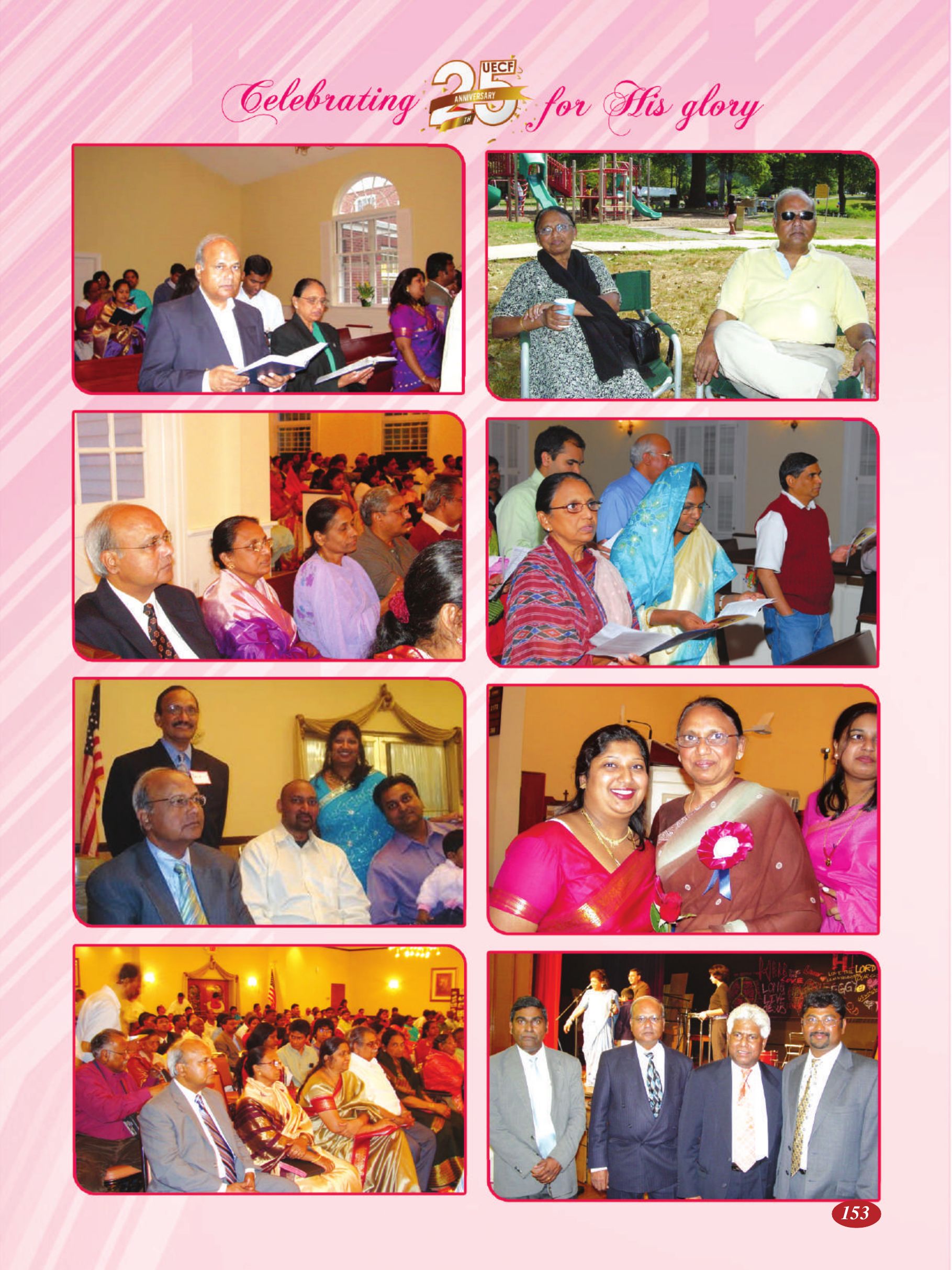 Page 153 of the UECF Silver Jubilee Souvenir