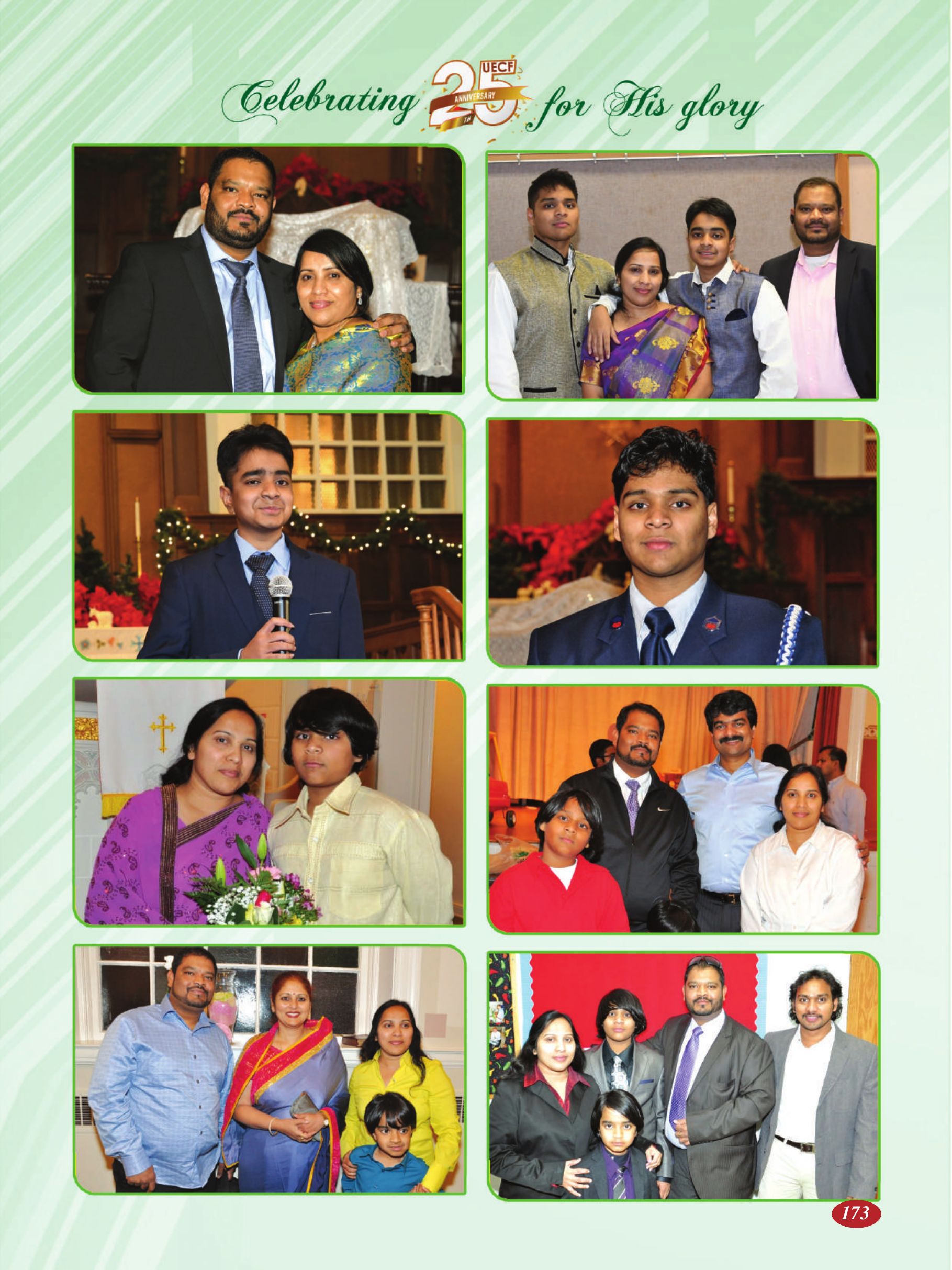 Page 173 of the UECF Silver Jubilee Souvenir