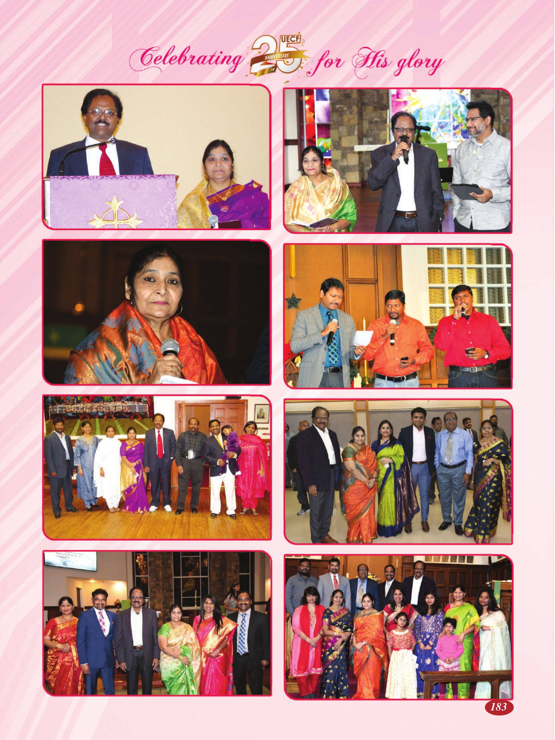 Page 183 of the UECF Silver Jubilee Souvenir